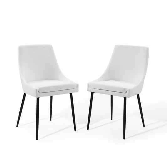 Viremont Fabric Dining Chair Set of 2, Black & White