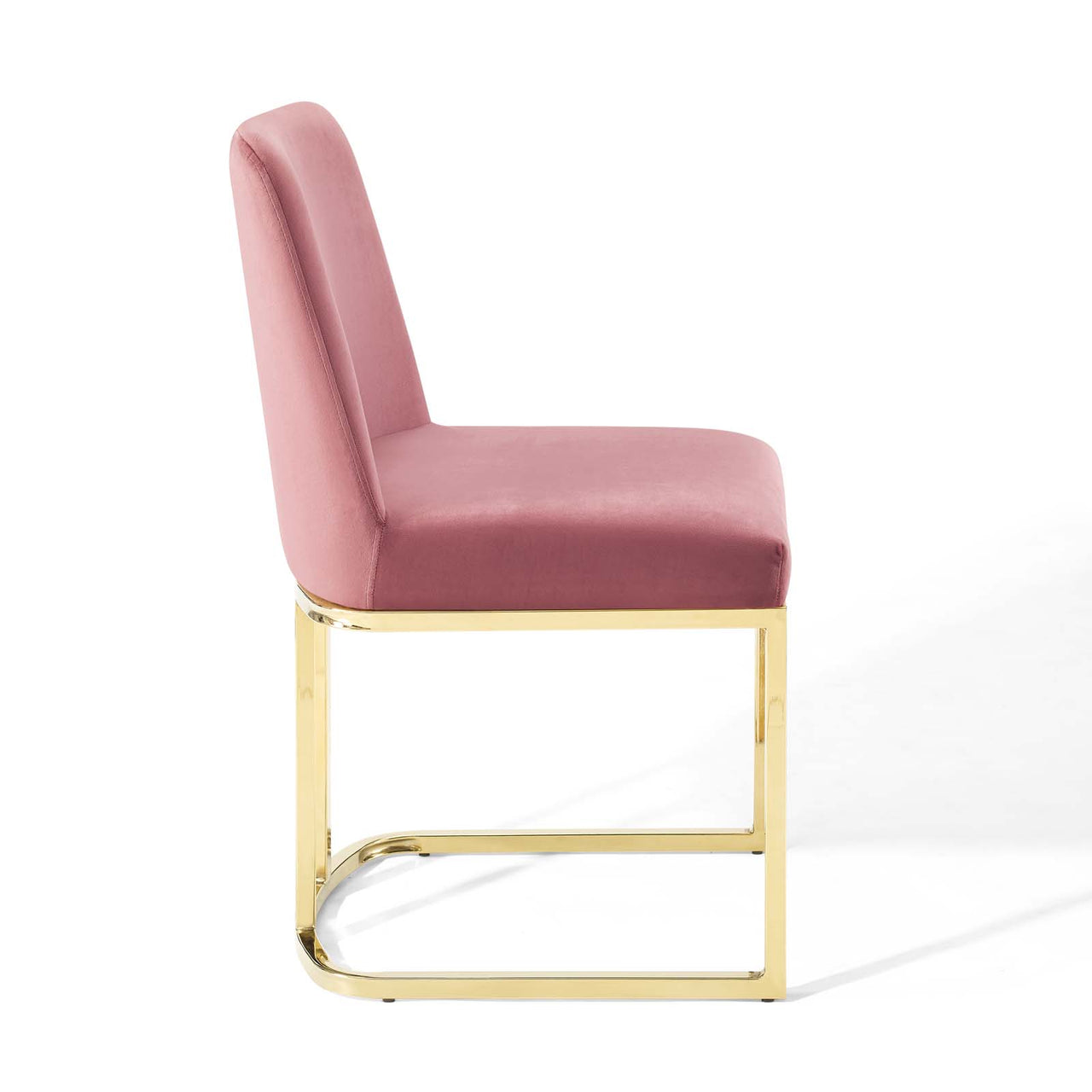Auralis Velvet Dining Chair, Gold & Dusty Rose