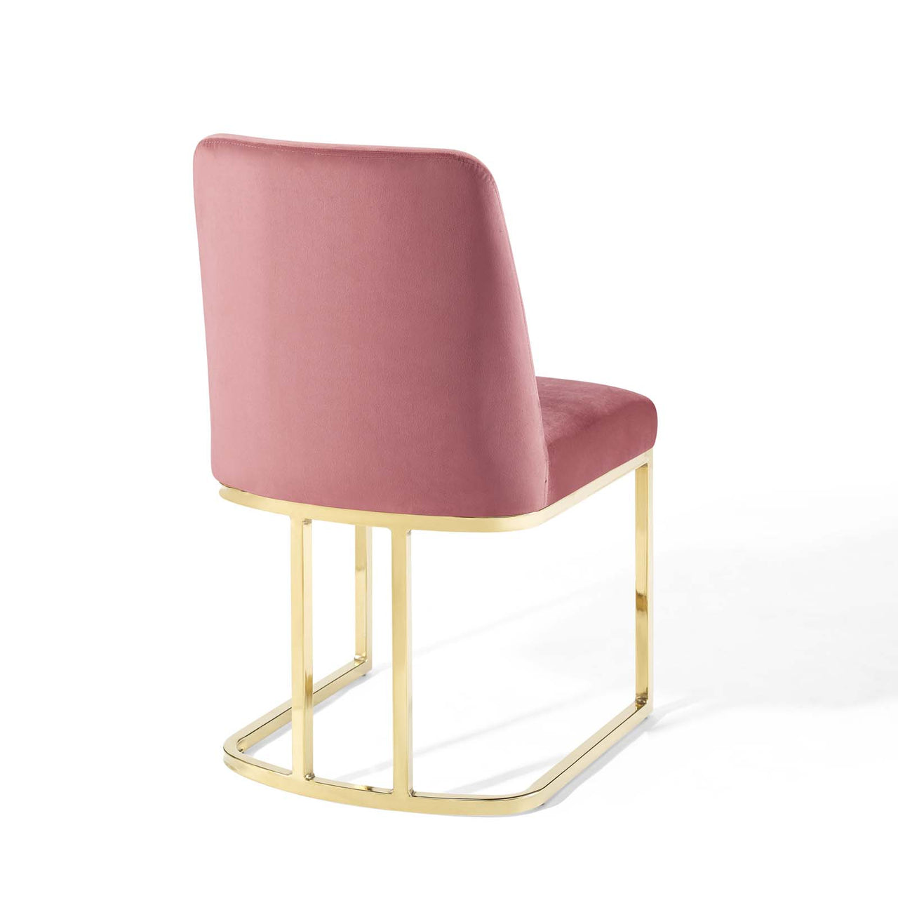 Auralis Velvet Dining Chair, Gold & Dusty Rose