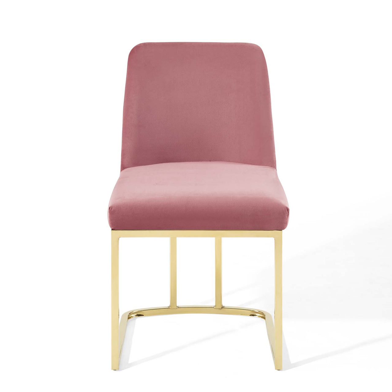Auralis Velvet Dining Chair, Gold & Dusty Rose