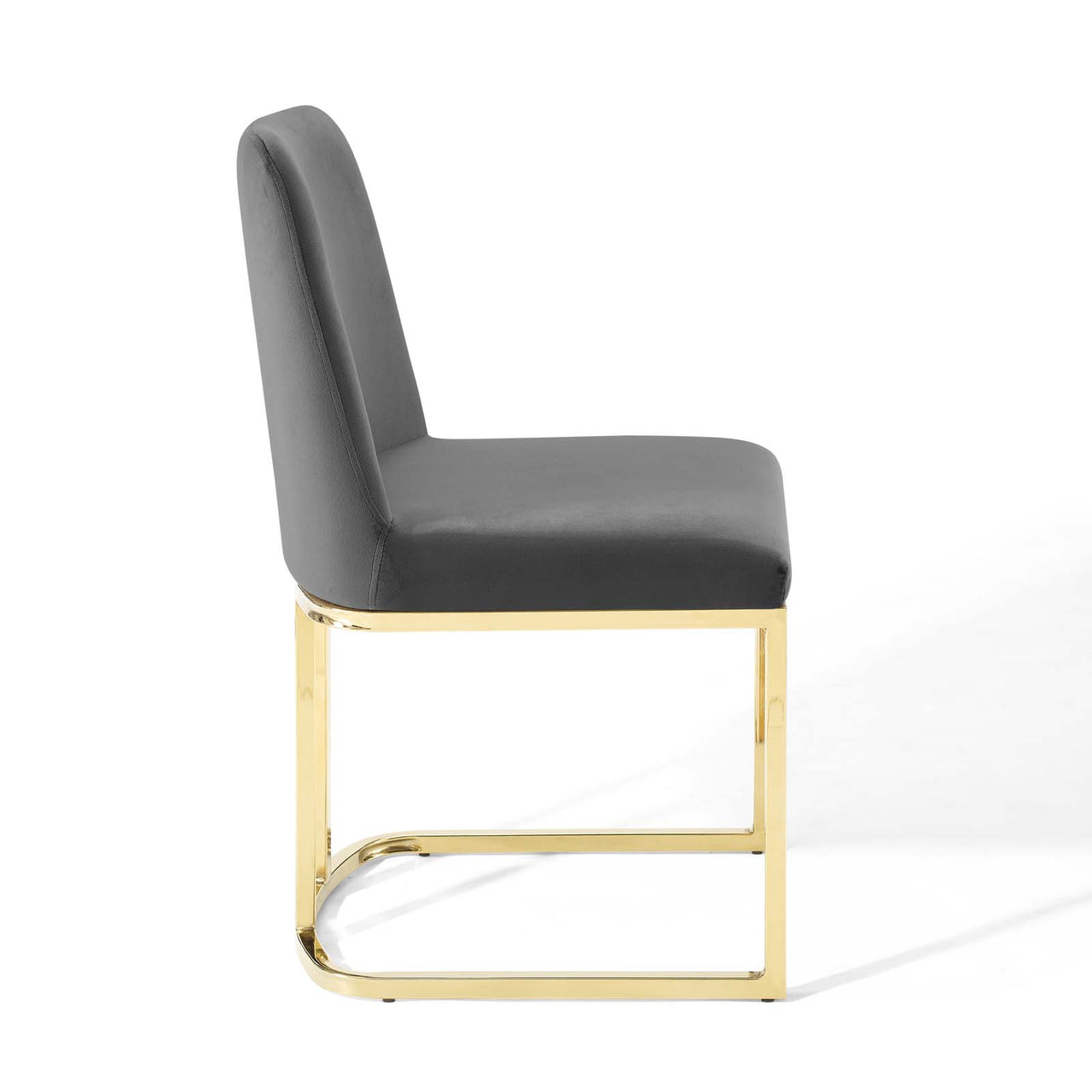 Auralis Velvet Dining Chair, Gold & Gray