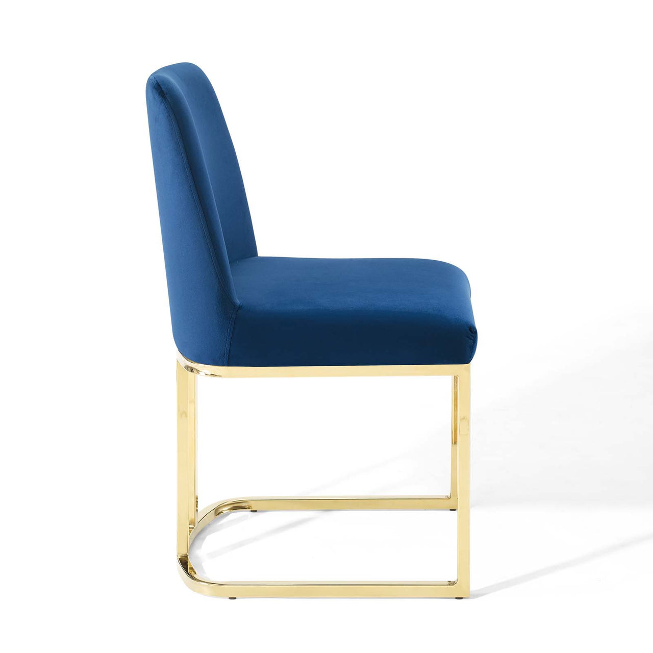 Auralis Velvet Dining Chair, Gold & Navy