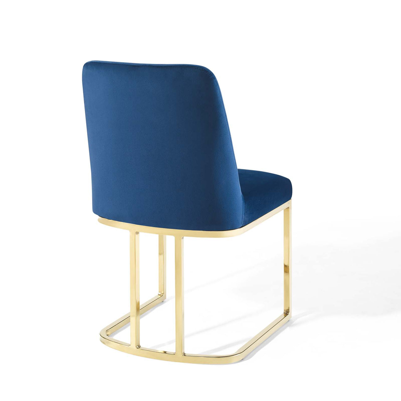 Auralis Velvet Dining Chair, Gold & Navy