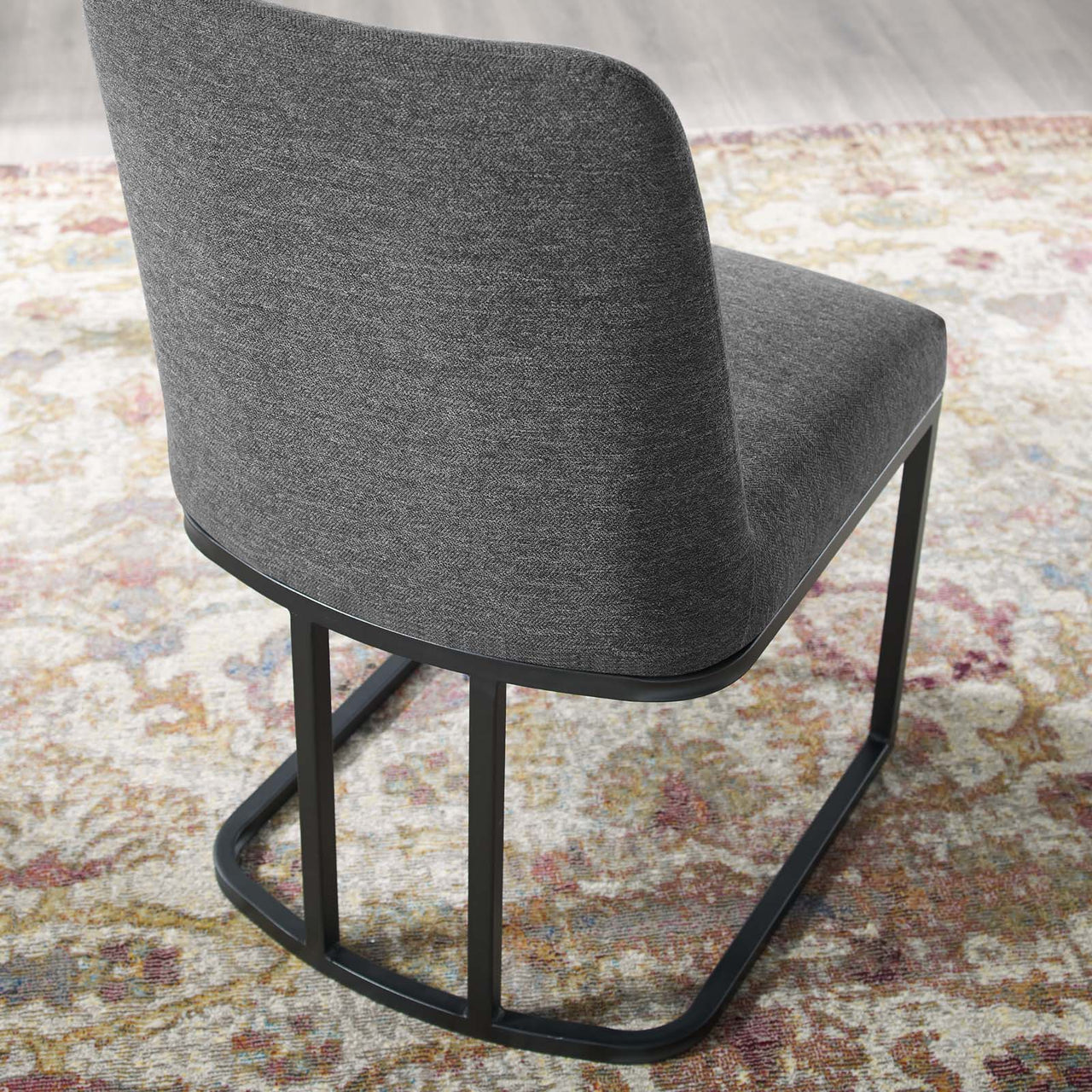 Auralis Fabric Dining Chair, Black & Charcoal