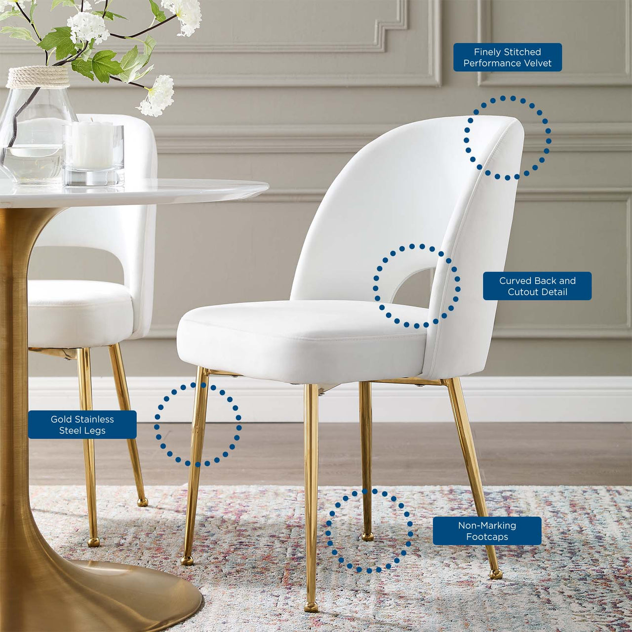 Artemis Dining Chair, White