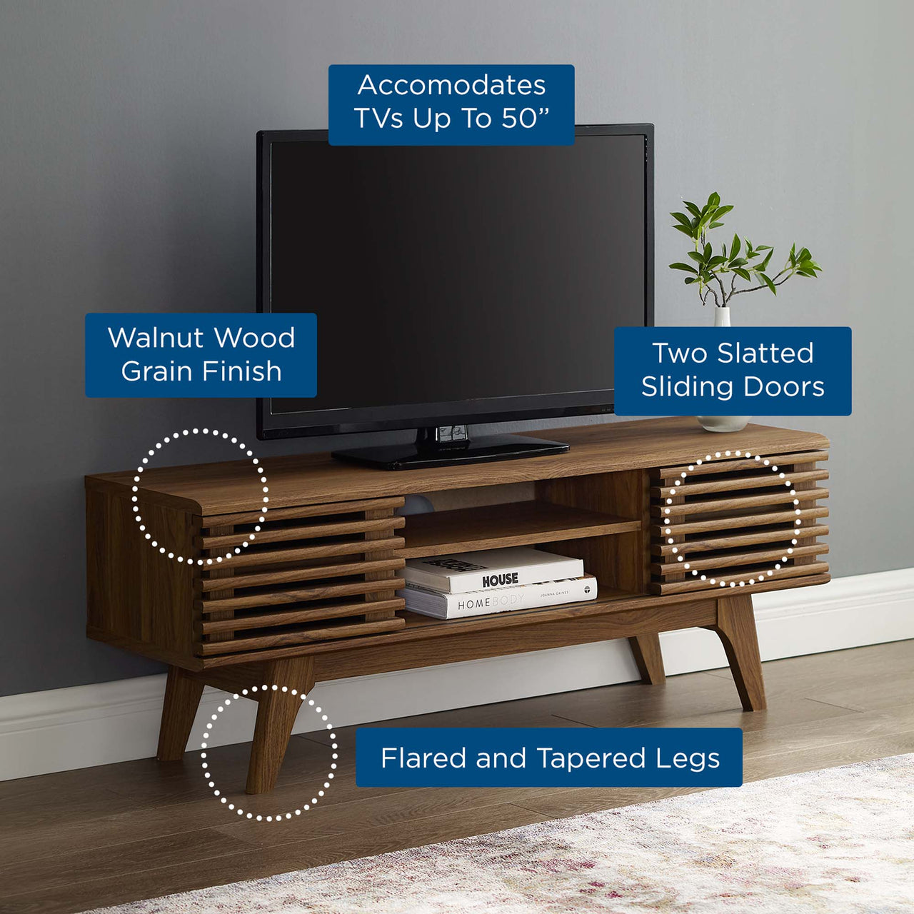 Ventra Entertainment Center, Small, Walnut