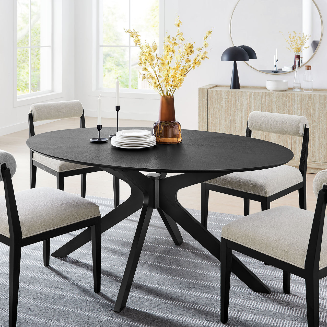 Nexus Oblong Dining Table, Small, Black