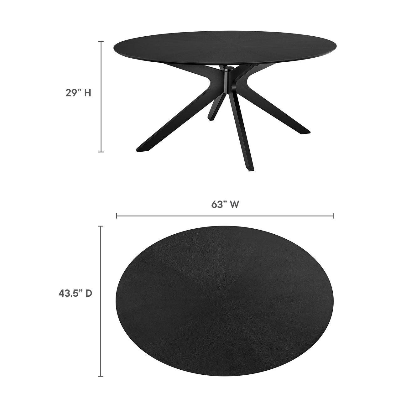 Nexus Oblong Dining Table, Small, Black