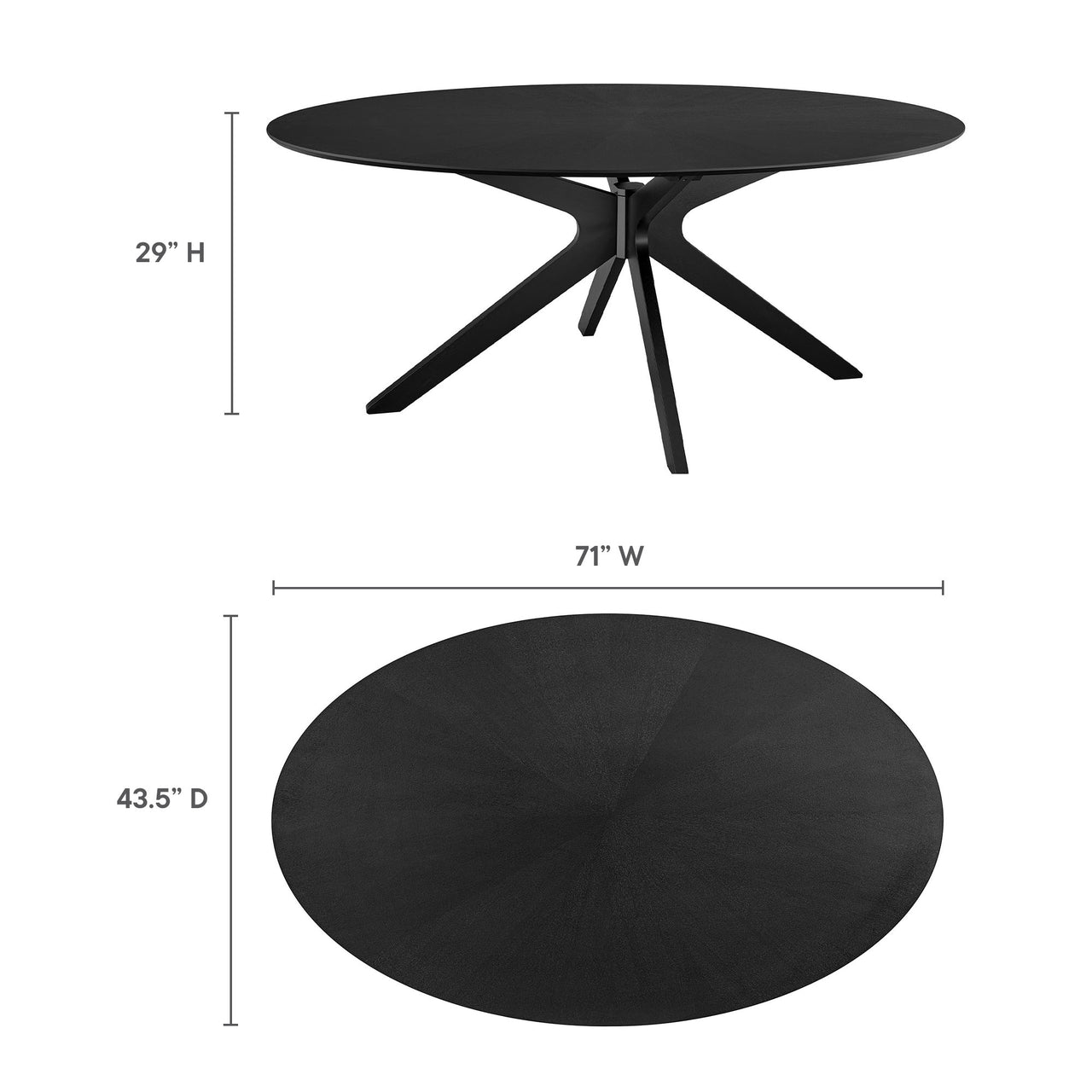 Nexus Oblong Dining Table, Large, Black