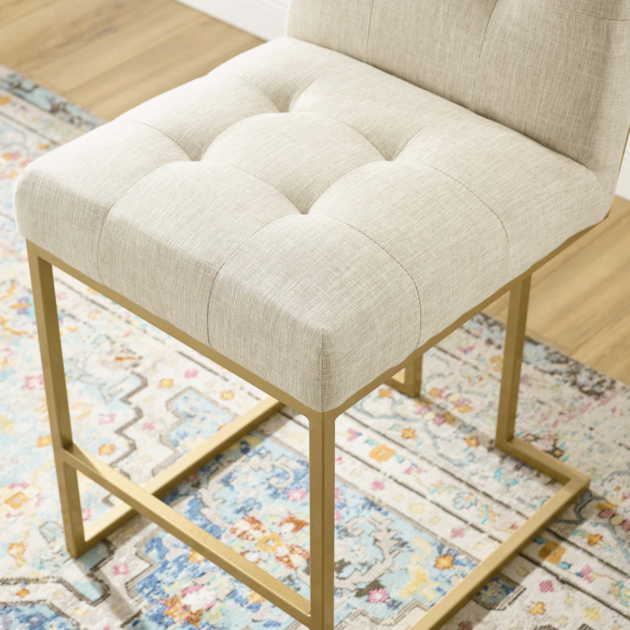 Circuit Upholstered Counter Stool, Beige