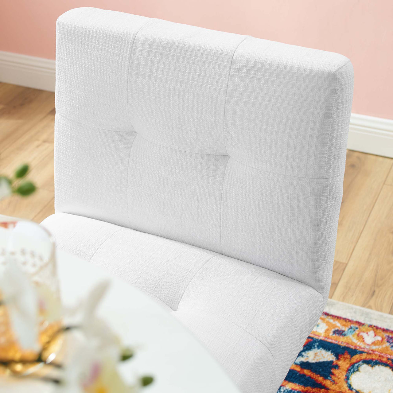 Circuit Upholstered Counter Stool, White