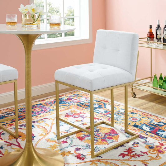Circuit Upholstered Counter Stool, White