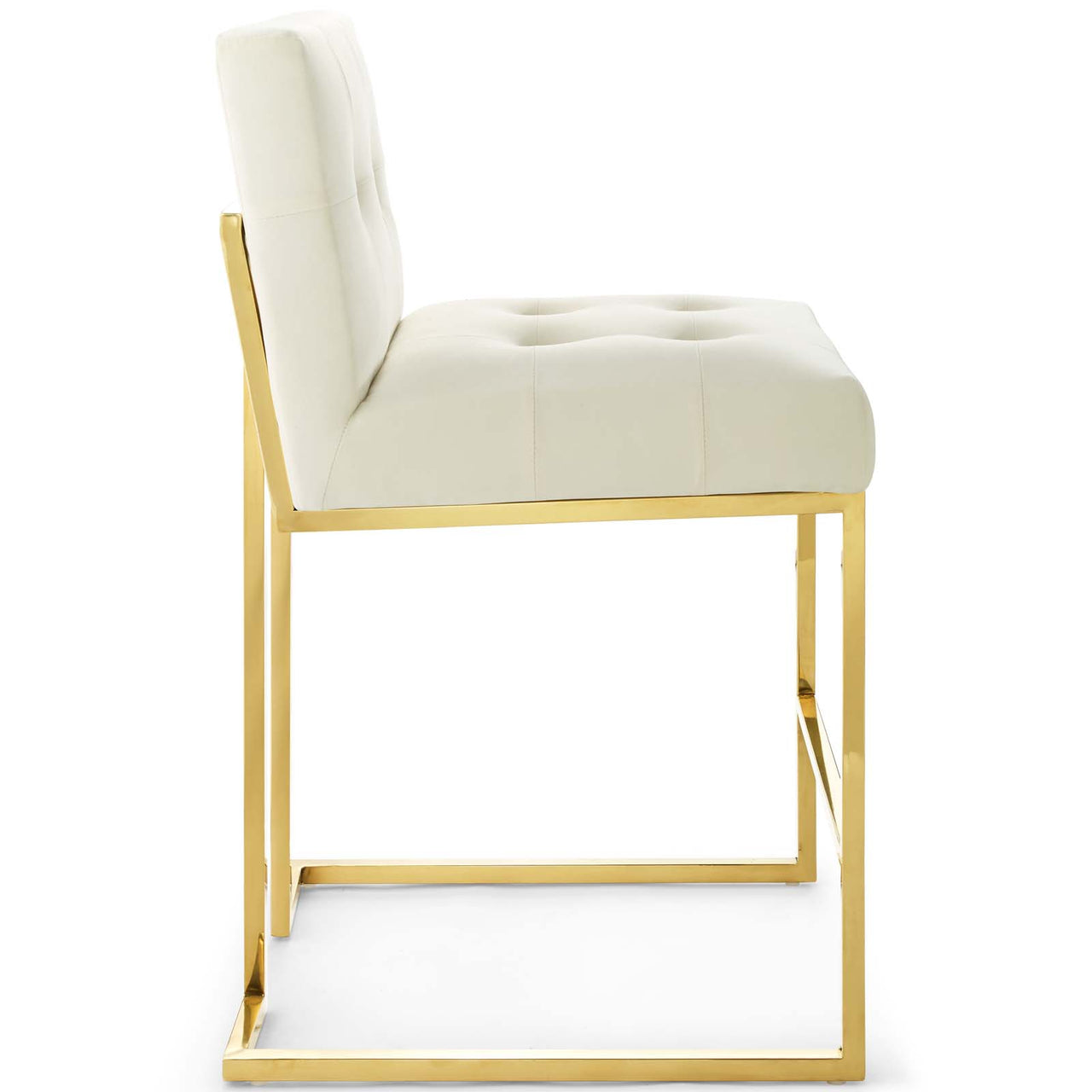 Circuit Upholstered Velvet Counter Stool, Ivory