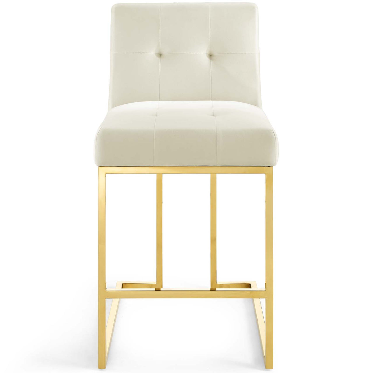Circuit Upholstered Velvet Counter Stool, Ivory