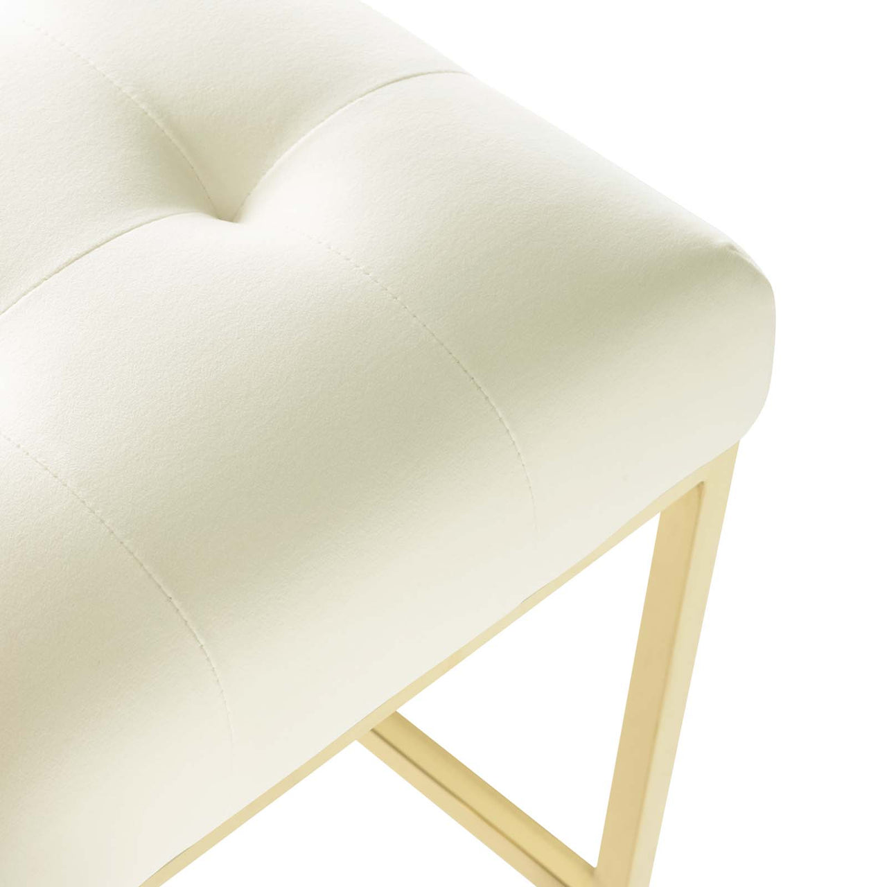 Circuit Upholstered Velvet Counter Stool, Ivory
