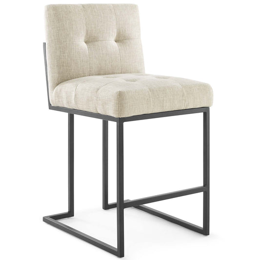 Circuit Upholstered Counter Stool, Black & Beige