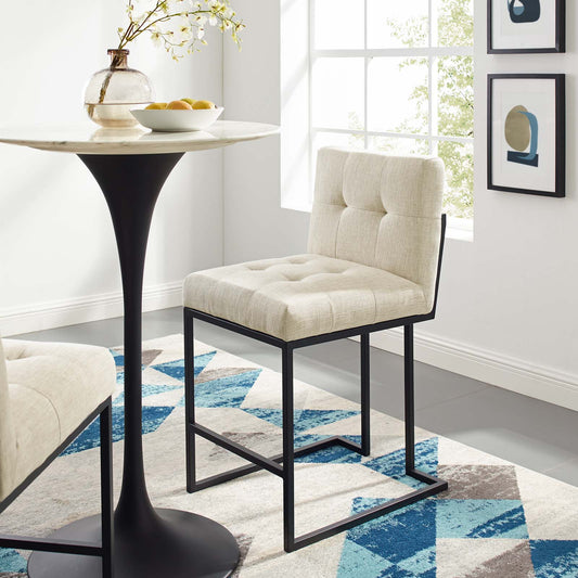 Circuit Upholstered Counter Stool, Black & Beige