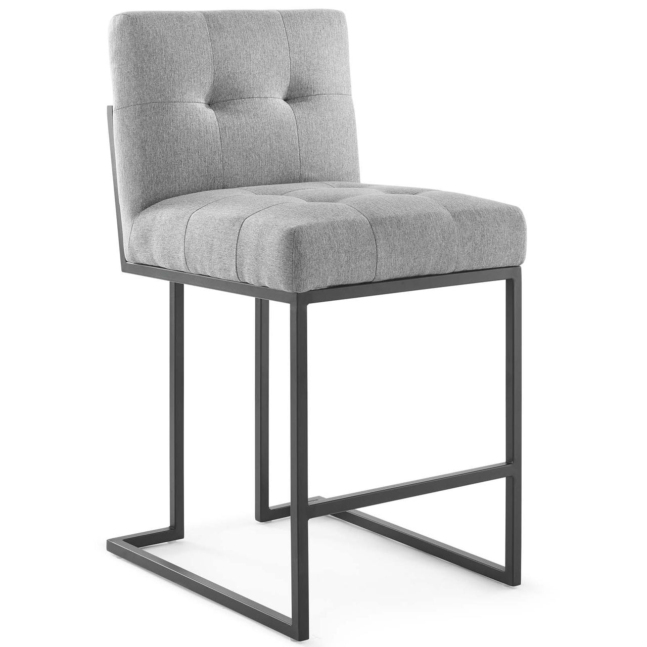 Circuit Upholstered Counter Stool, Black & Light Gray