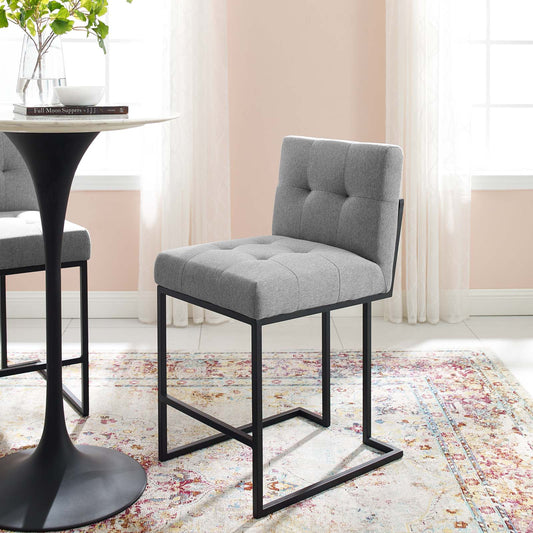 Circuit Upholstered Counter Stool, Black & Light Gray