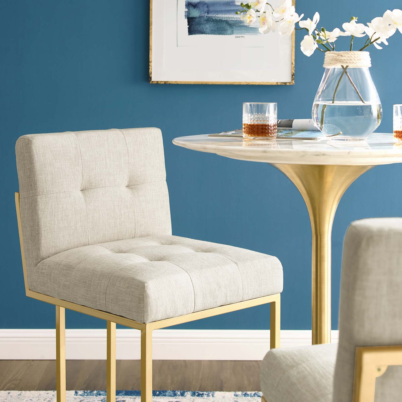 Circuit Upholstered Bar Stool, Beige