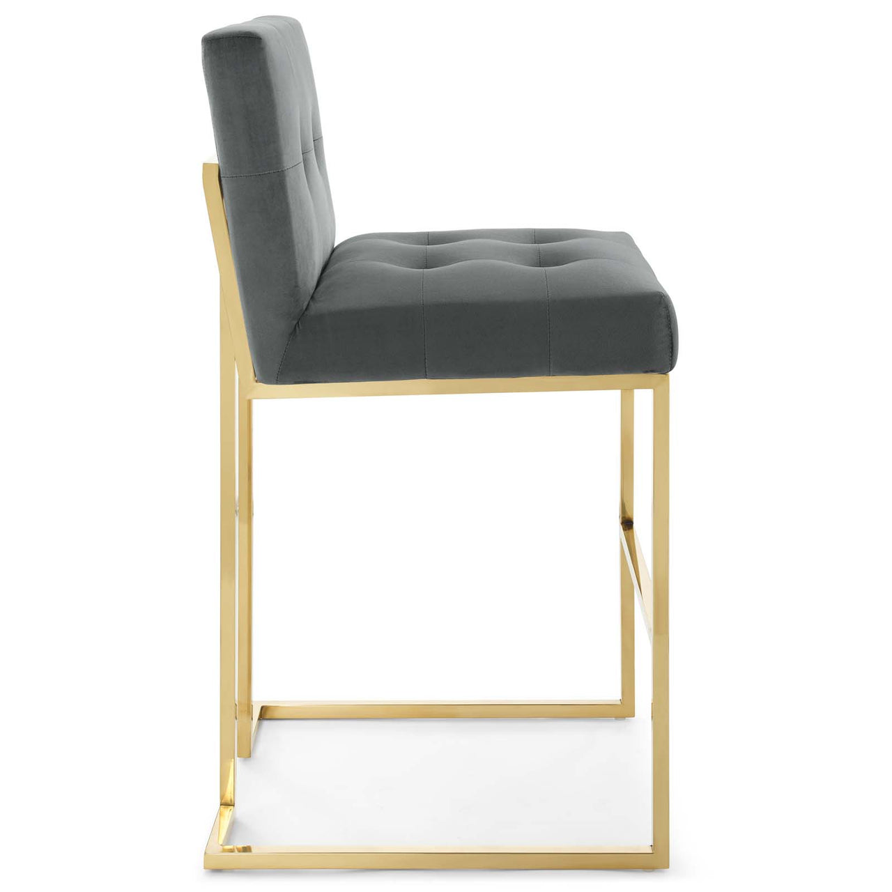 Circuit Upholstered Velvet Bar Stool, Charcoal