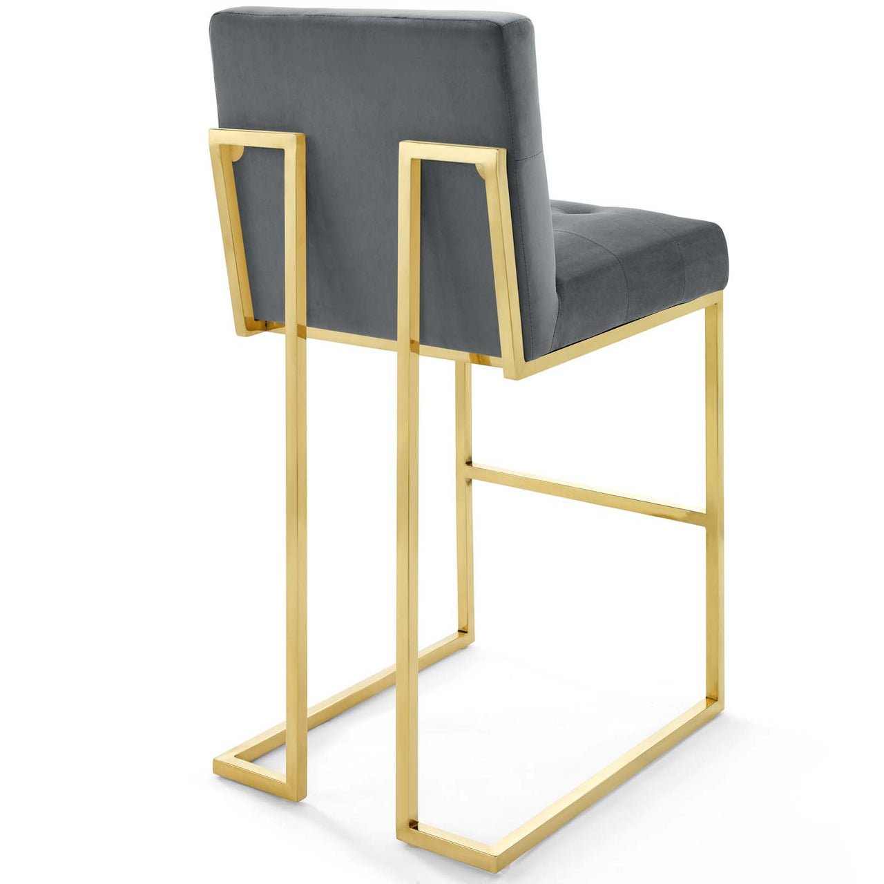 Circuit Upholstered Velvet Bar Stool, Charcoal