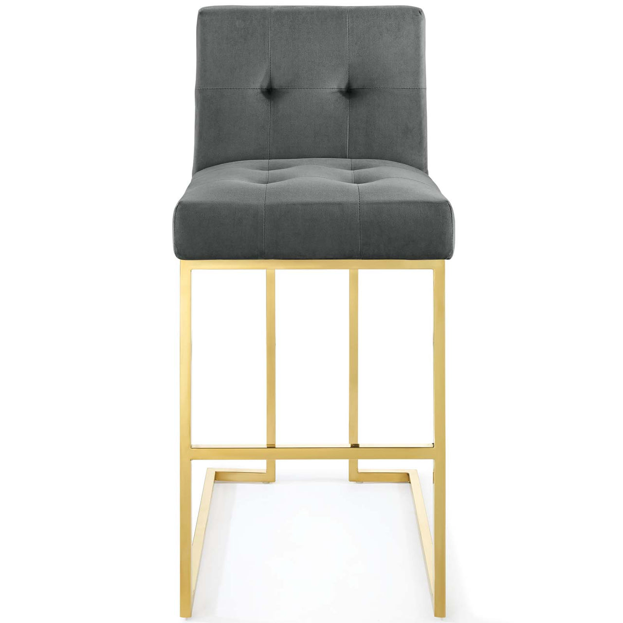 Circuit Upholstered Velvet Bar Stool, Charcoal