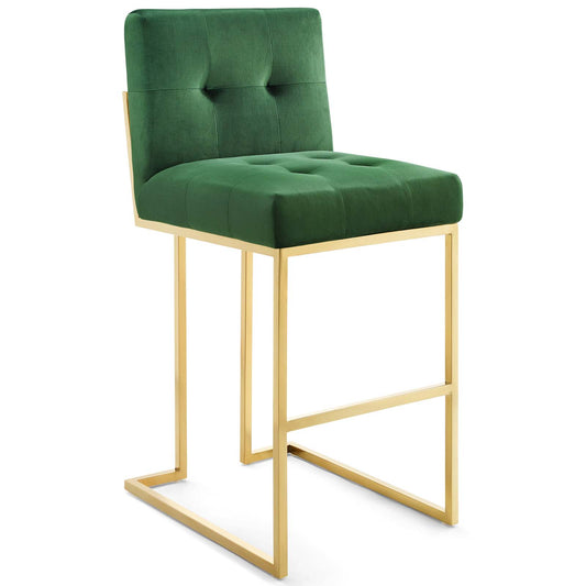 Circuit Upholstered Velvet Bar Stool, Emerald