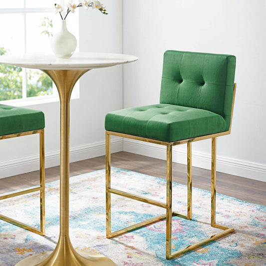 Circuit Upholstered Velvet Bar Stool, Emerald