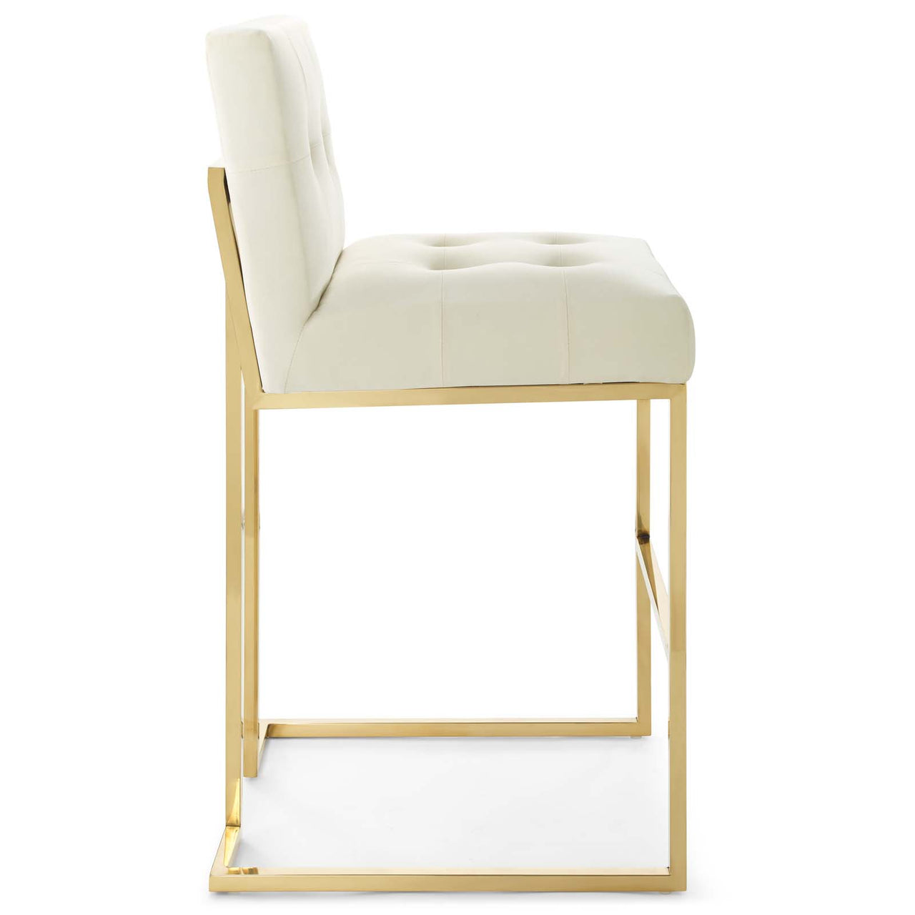 Circuit Upholstered Velvet Bar Stool, Ivory