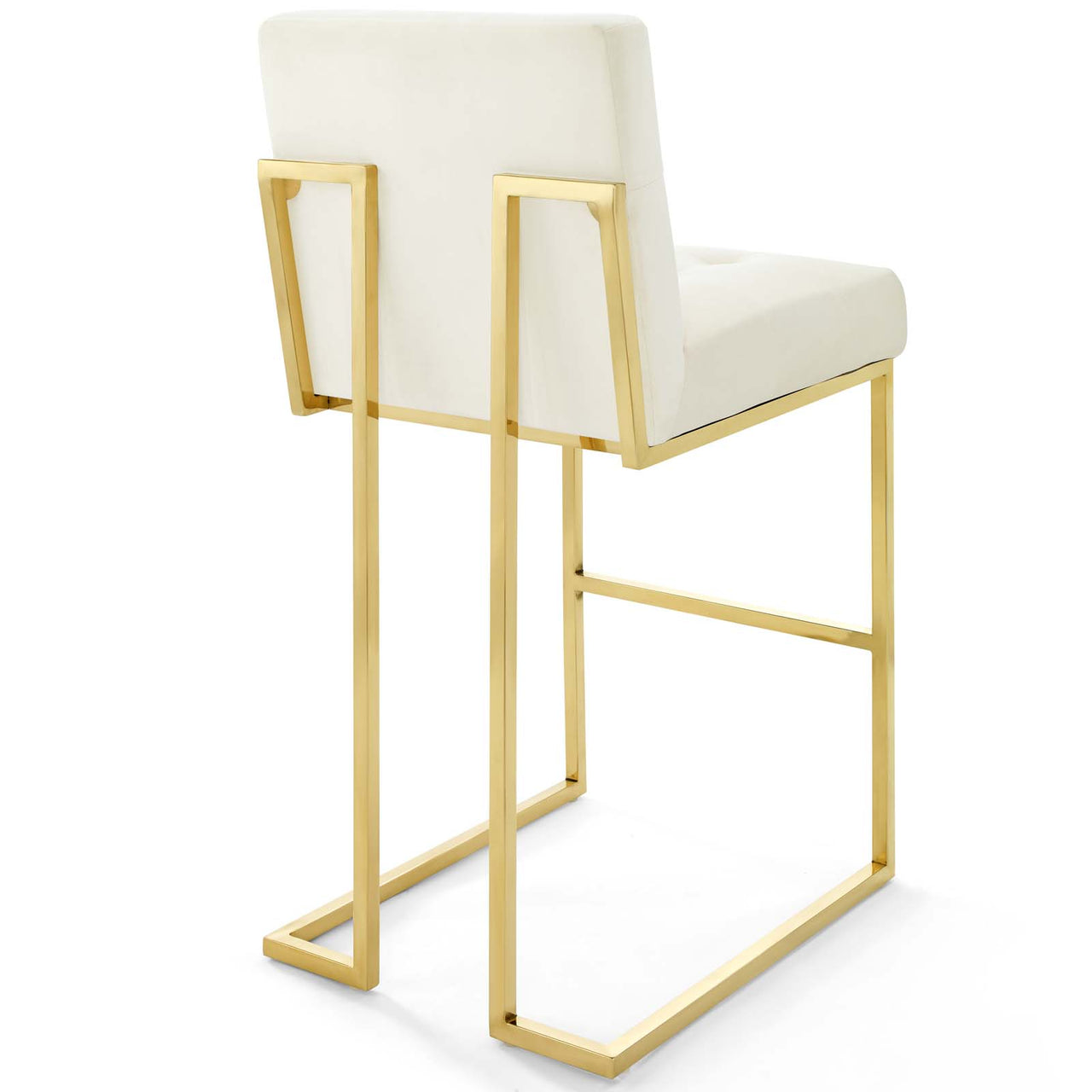 Circuit Upholstered Velvet Bar Stool, Ivory