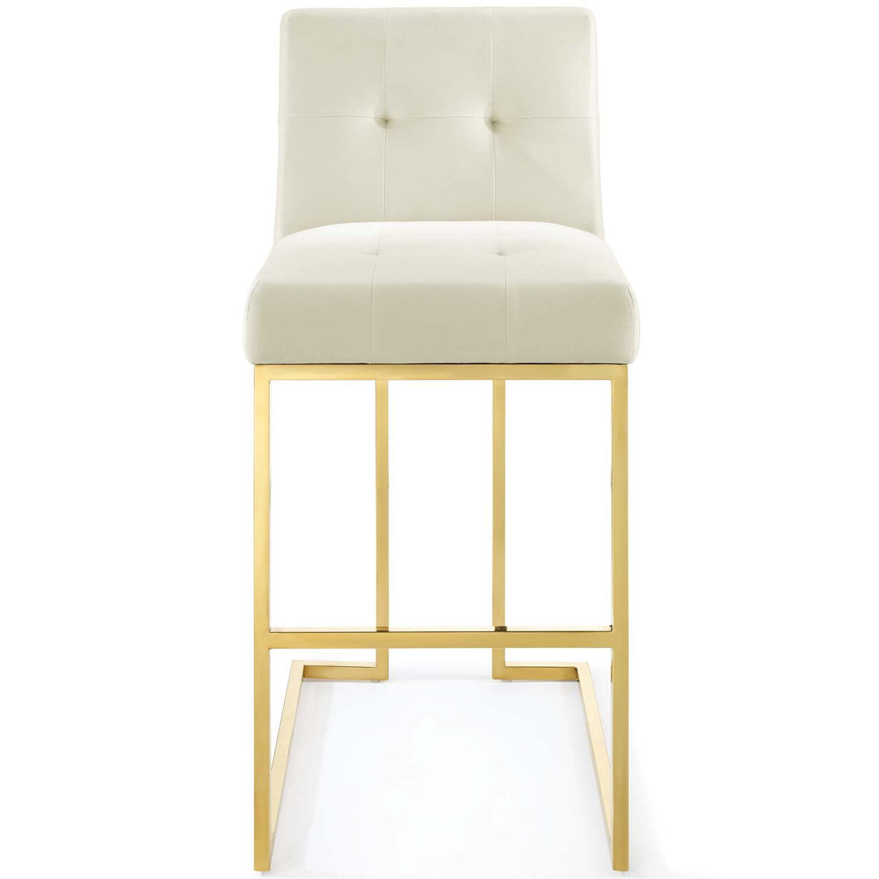 Circuit Upholstered Velvet Bar Stool, Ivory