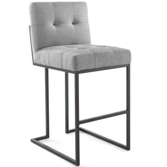 Circuit Upholstered Bar Stool, Black & Light Gray
