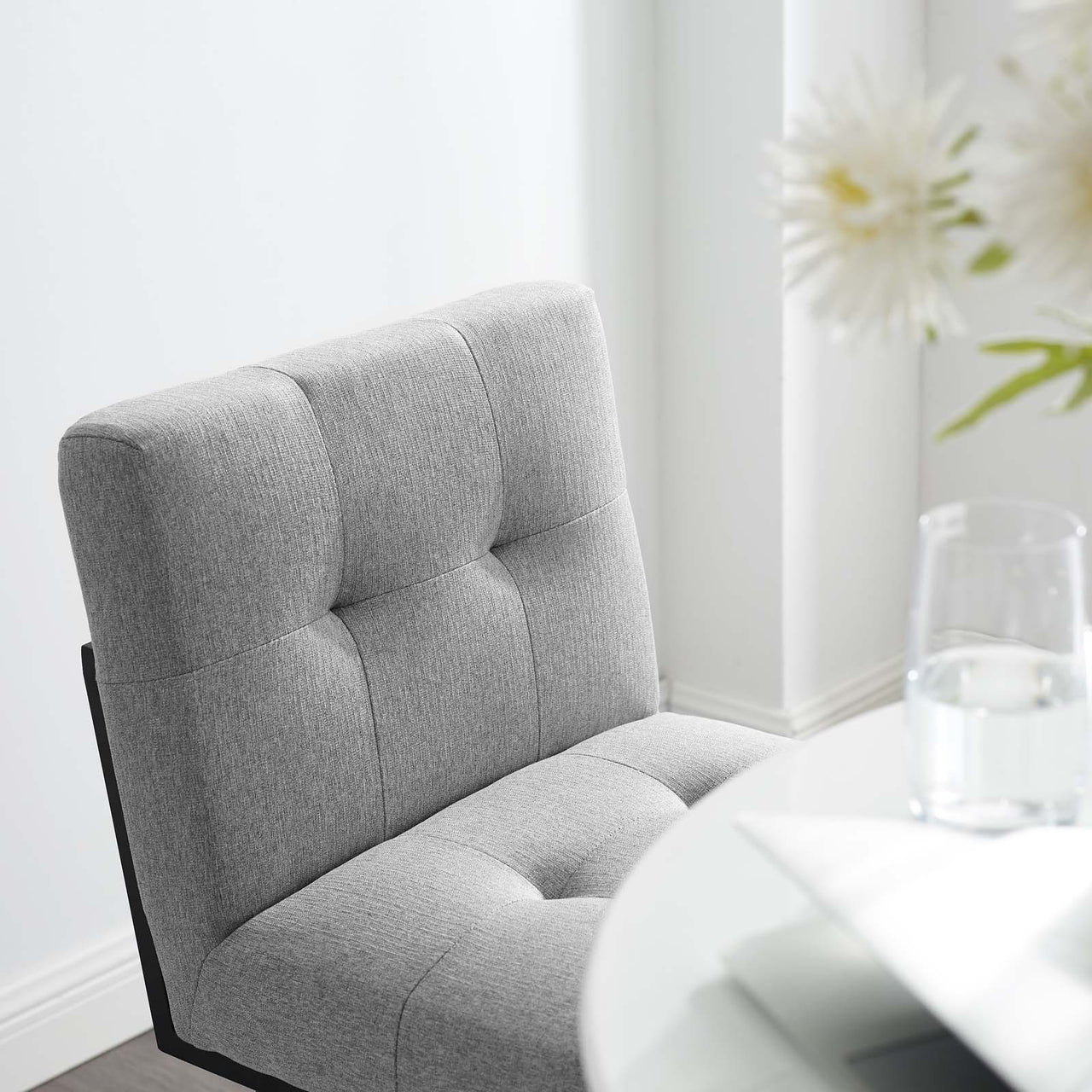 Circuit Upholstered Bar Stool, Black & Light Gray