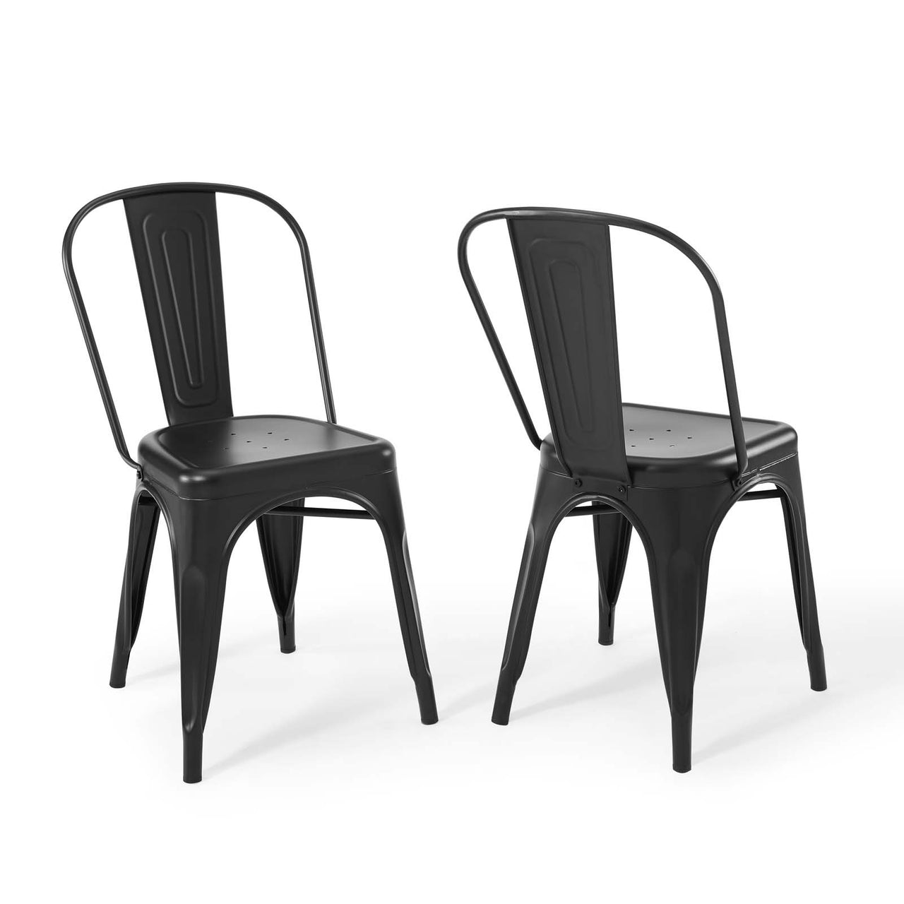 Vintage Flair Bistro Dining Chair Set of 2, Black