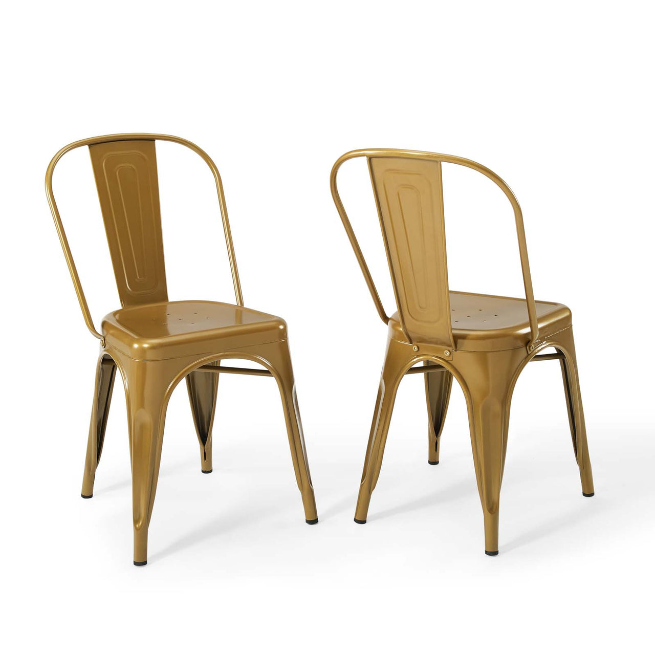 Vintage Flair Bistro Dining Chair Set of 2, Gold