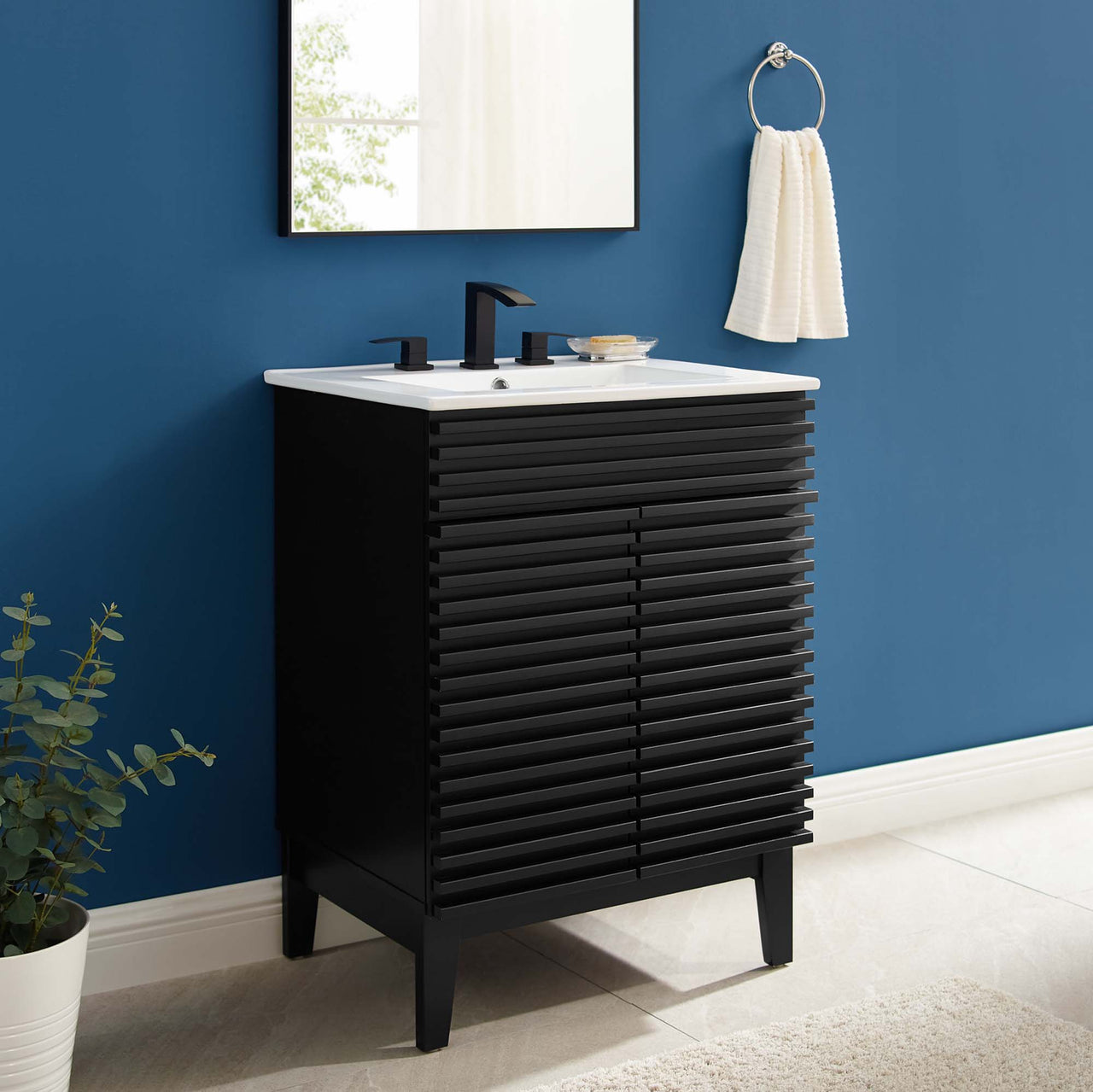 Ventra Vanity Unit, Small, Black & White