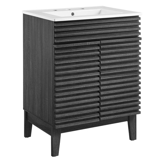 Ventra Vanity Unit, Small, Charcoal & White