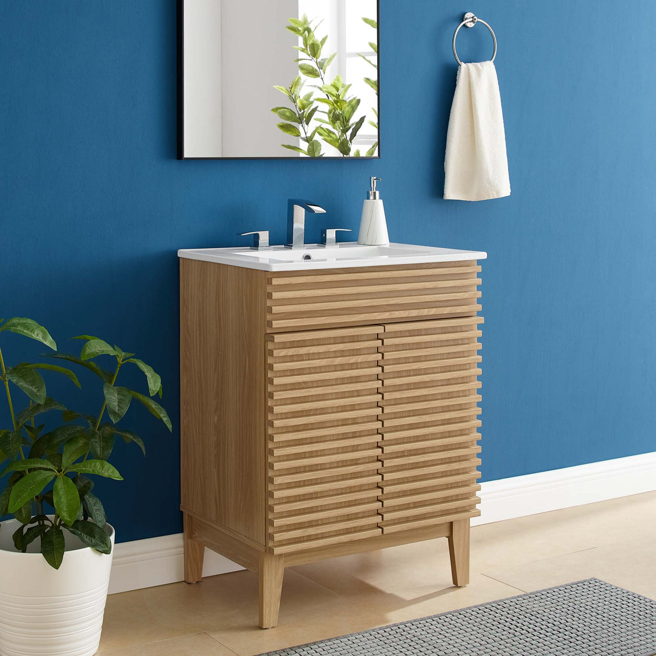 Ventra Vanity Unit, Small, Oak & White