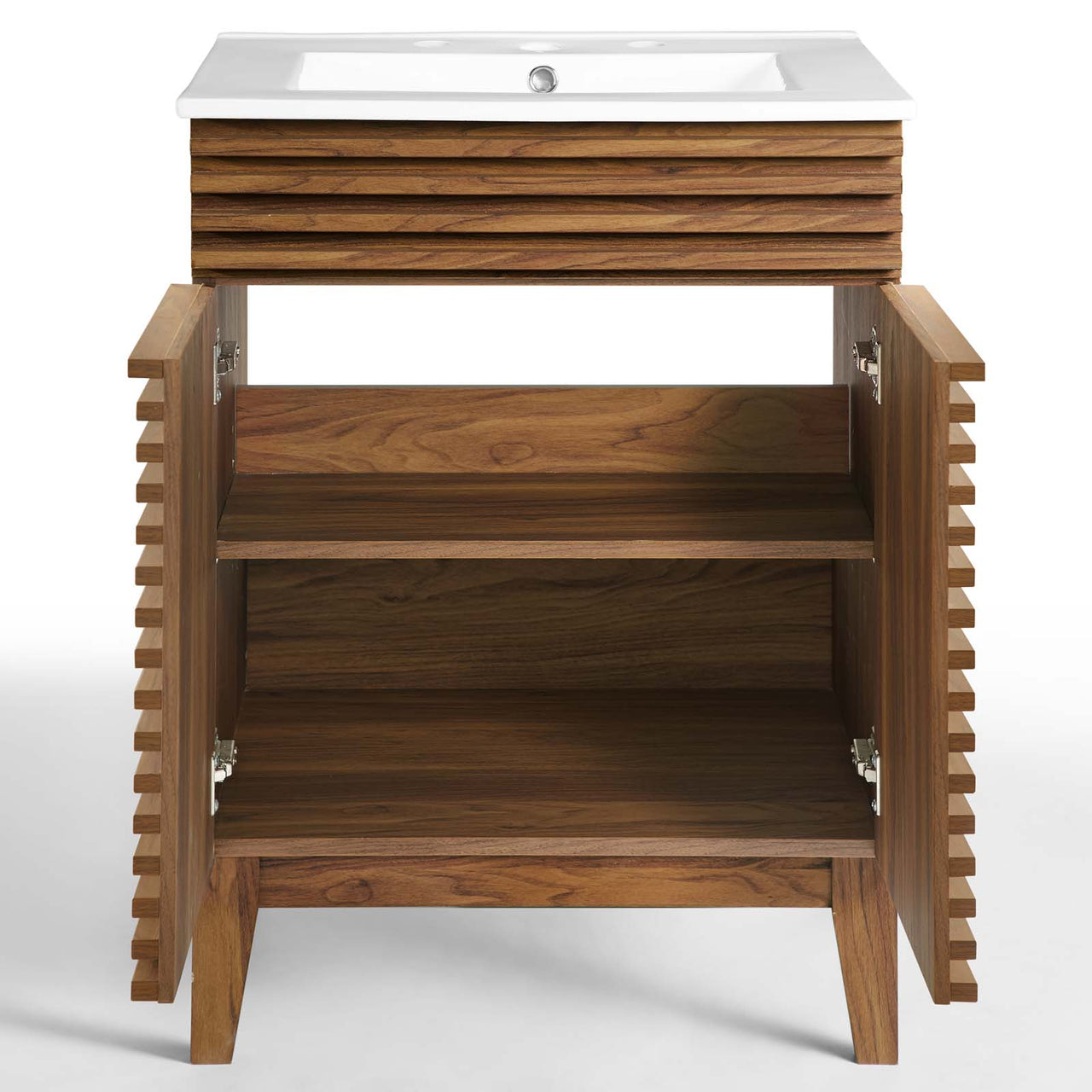 Ventra Vanity Unit, Small, Walnut & White