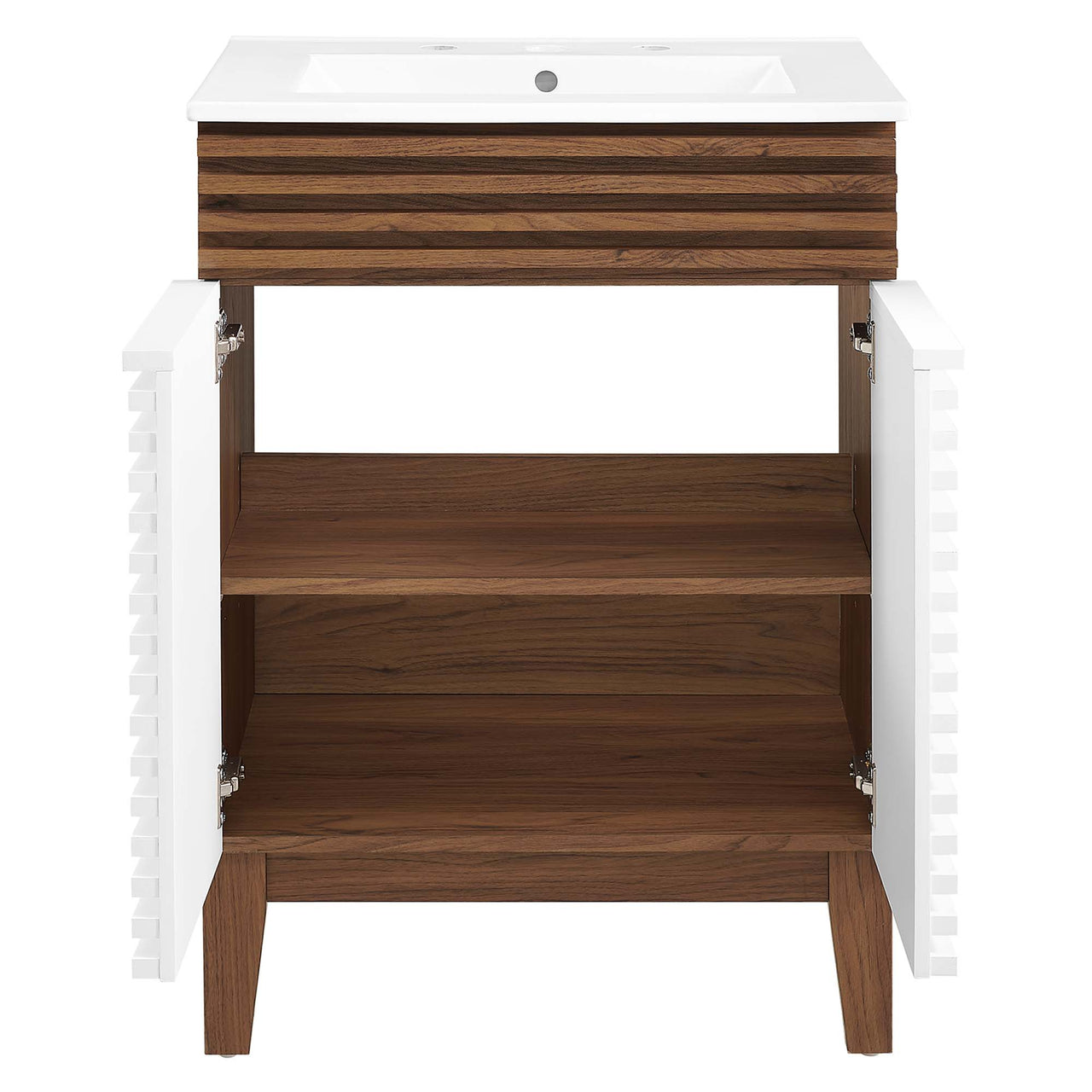 Ventra Vanity Unit, Small, Walnut & White