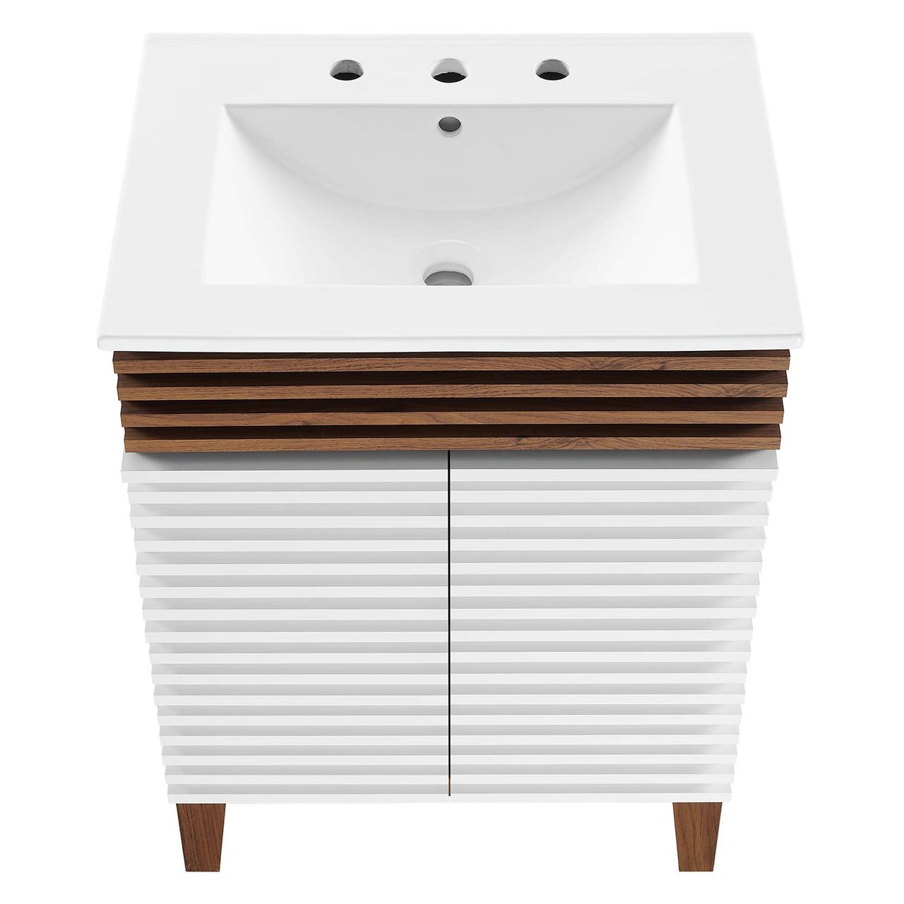 Ventra Vanity Unit, Small, Walnut & White