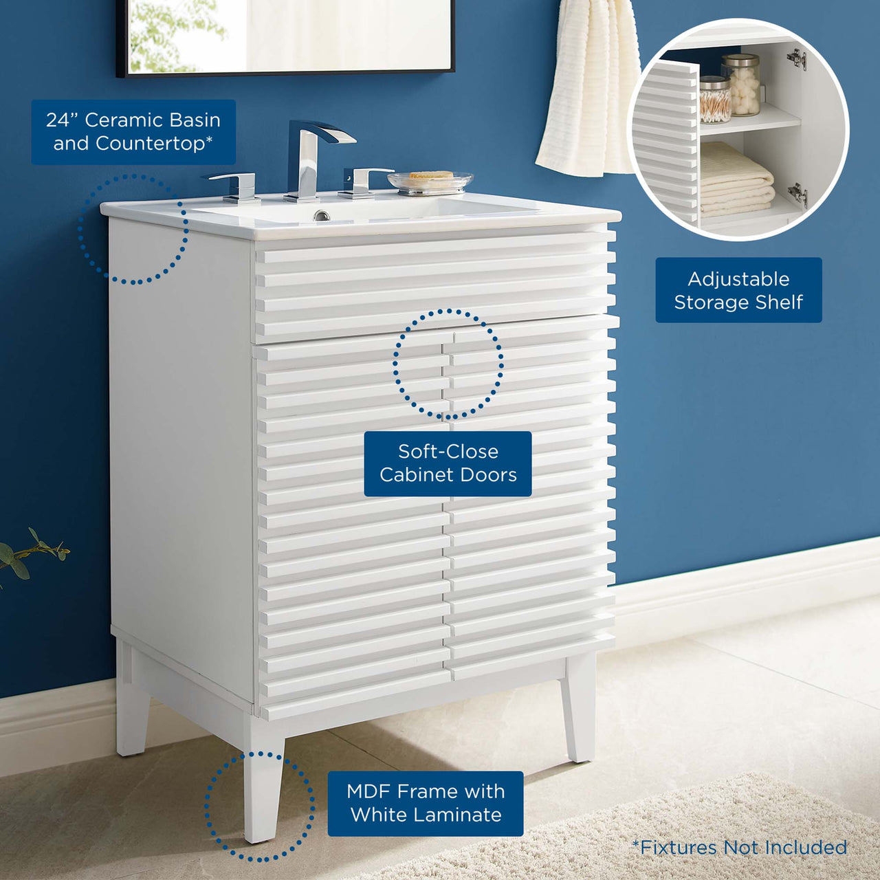 Ventra Vanity Unit, Small, White