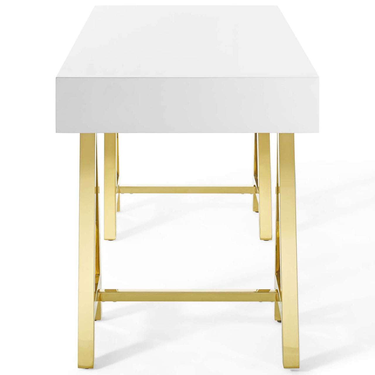 Avaleen Desk, Gold & White