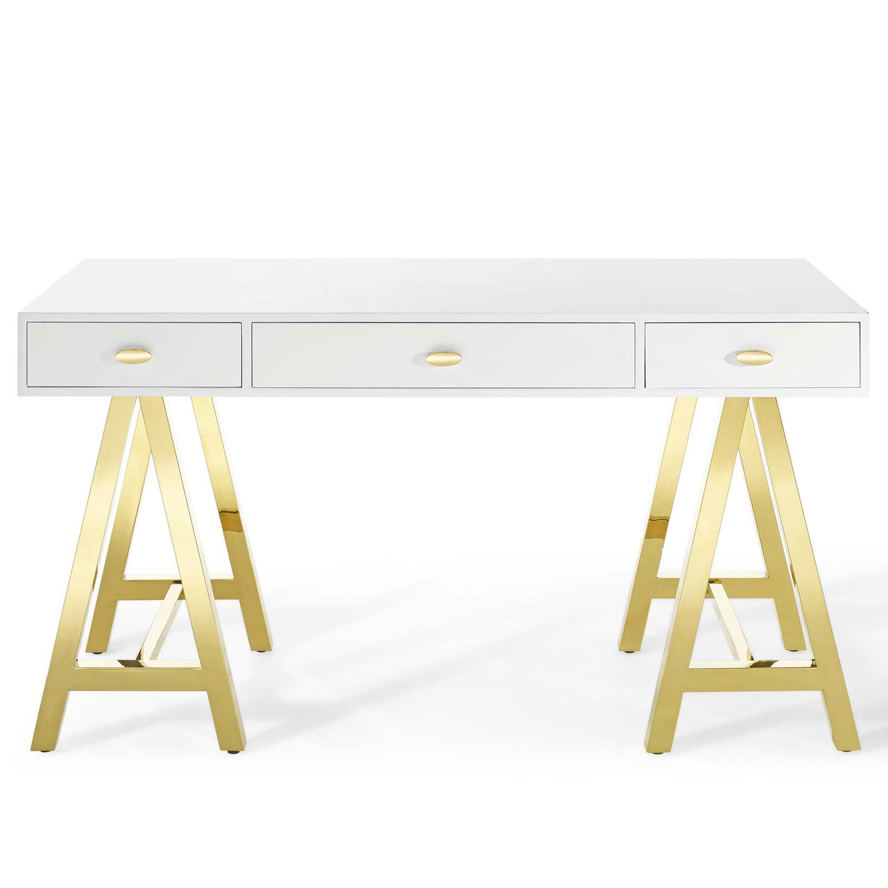 Avaleen Desk, Gold & White