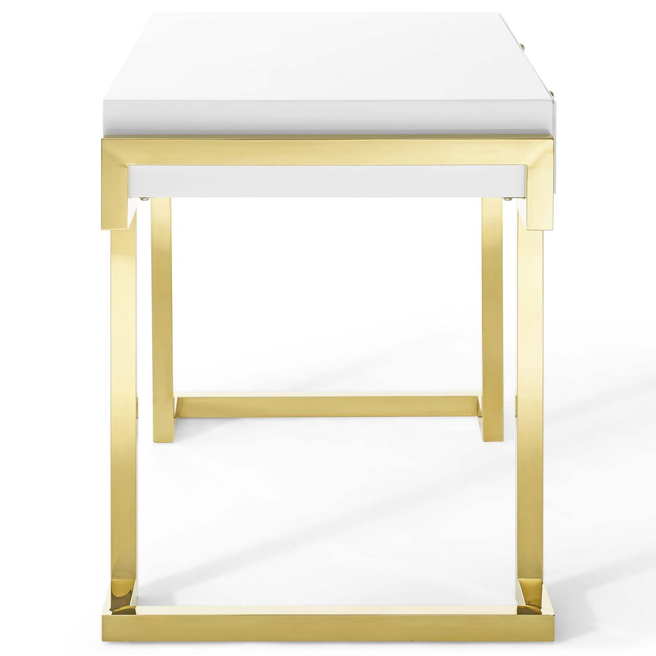 Torvienne Desk, Gold & White
