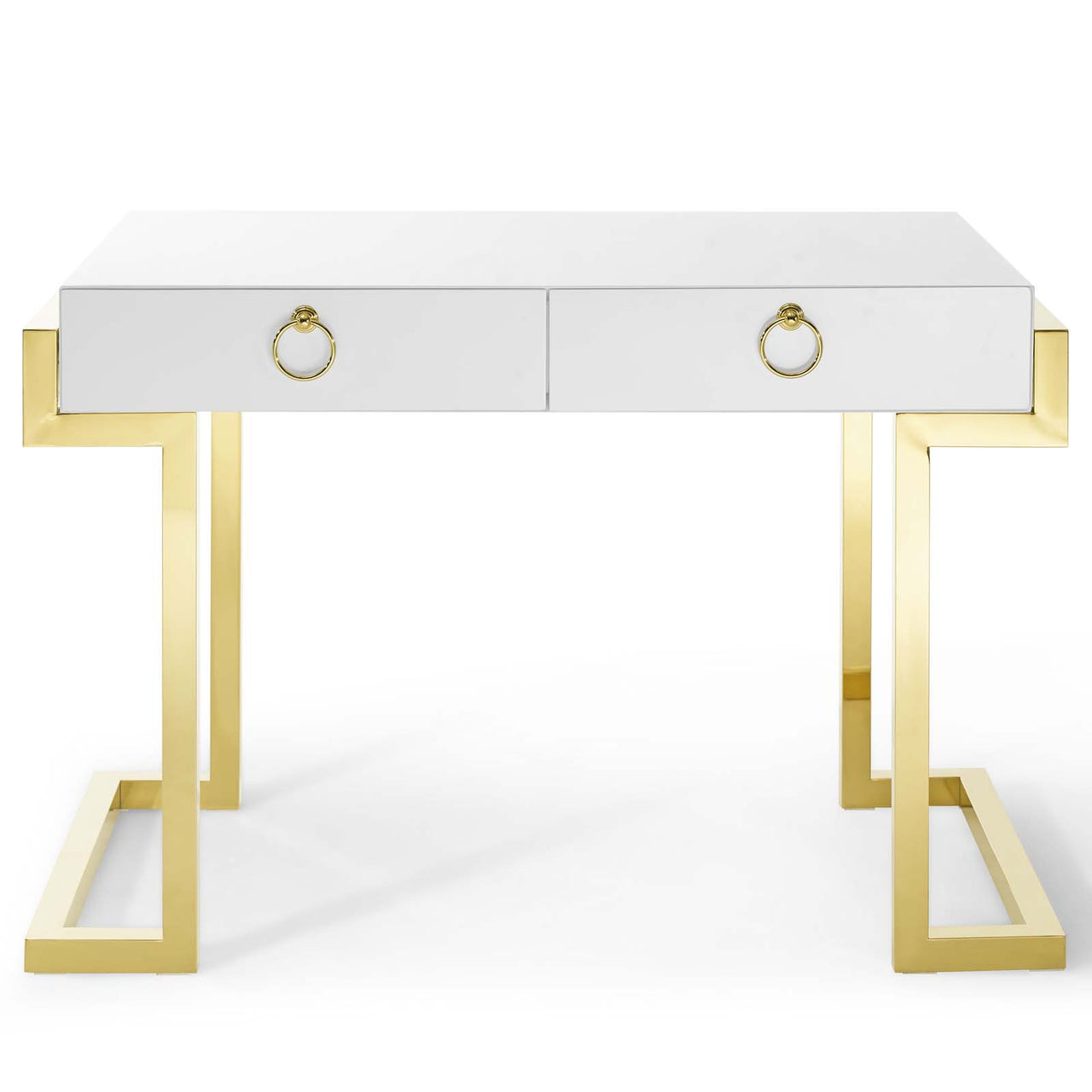 Torvienne Desk, Gold & White