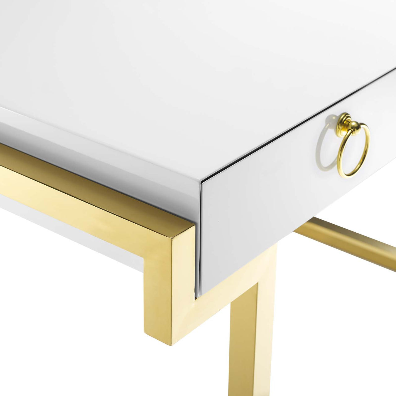 Torvienne Desk, Gold & White