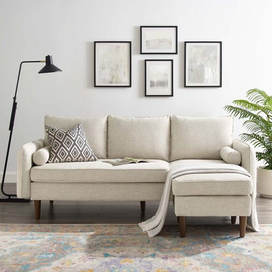 Marindi Plush Reversible Sectional Sofa, Beige