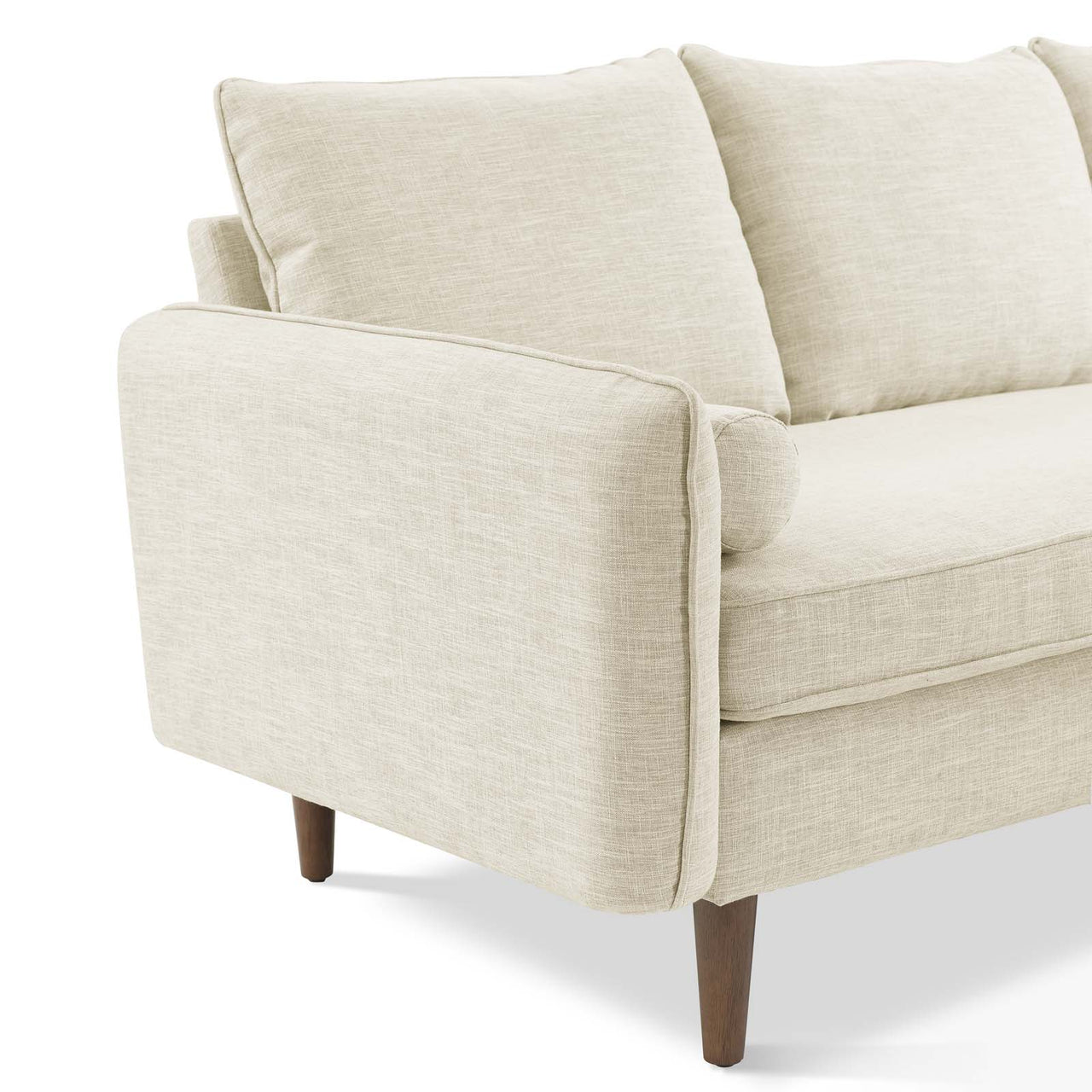 Marindi Plush Reversible Sectional Sofa, Beige